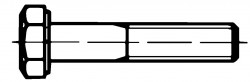 DIN931 Hex Head Bolt Part Thread - product drawing - plain drawing