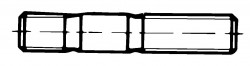 DIN939 Double end stud - product drawing - plain drawing
