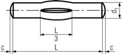DIN1475 1/3 Center grooved pin-product drawing-L=length, d1=dia.