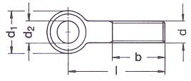 DIN444 Eyebolt-product drawing-d1=ring OD,d2=ring ID,b=thread length,d=thread dia. l=nominal length