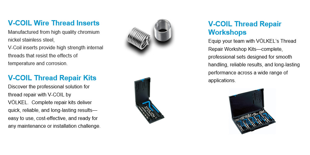 Volkel threading repair tool kits